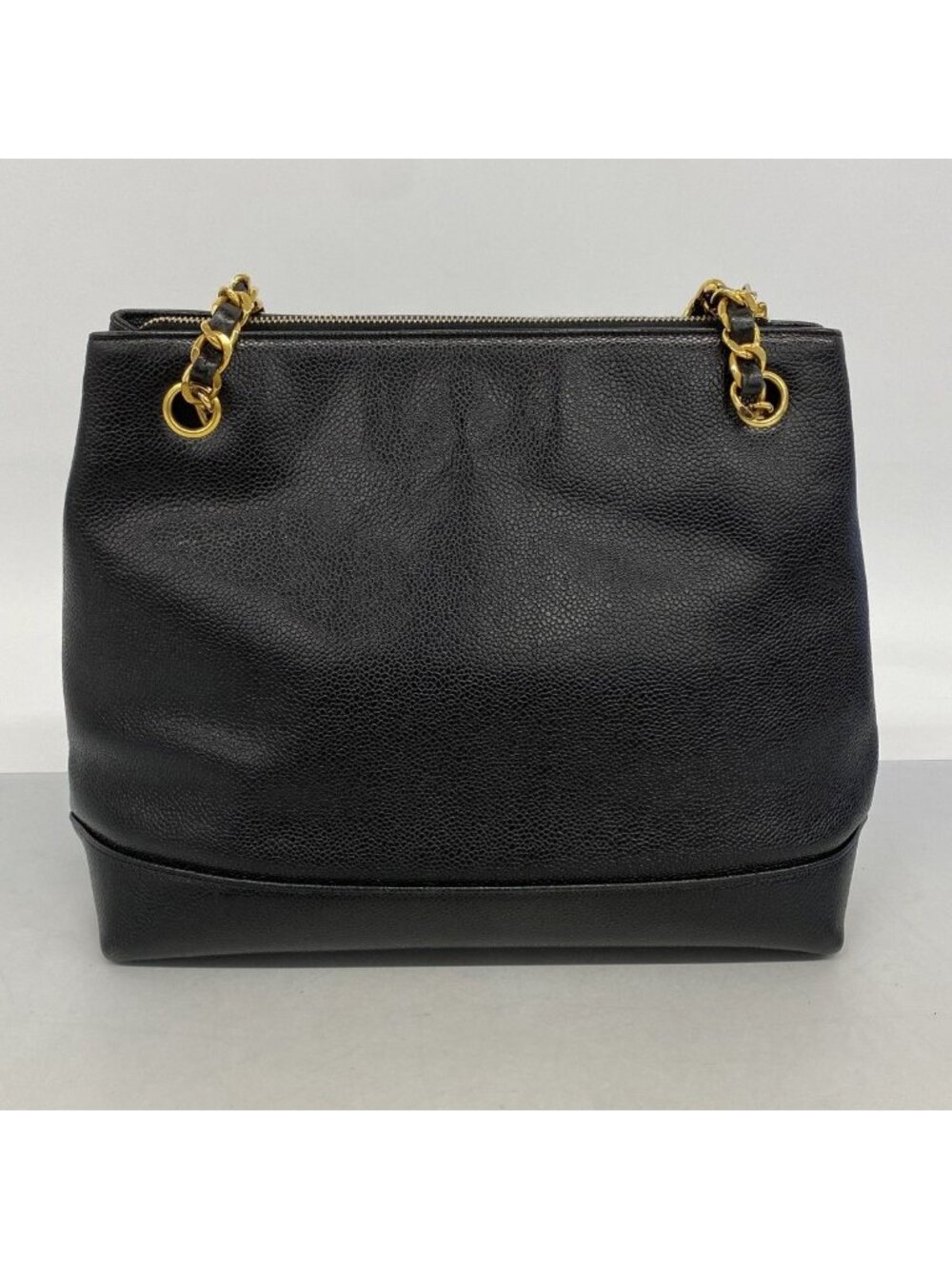Chanel Chain Tote Caviar Leather Black Gold - Picture 10 of 10
